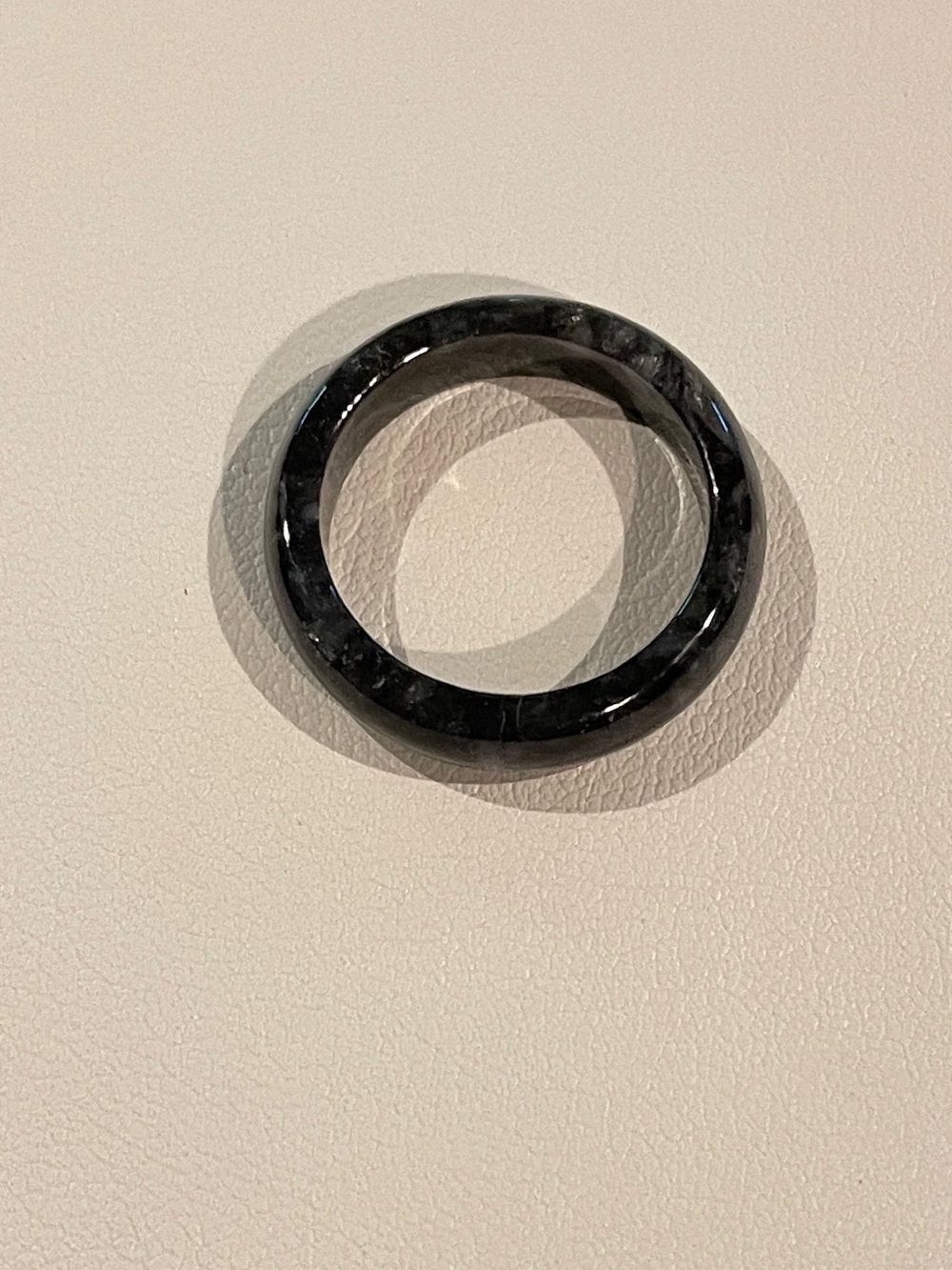 Black Jade Burmese Ring  with Certificate - Picture 2 of 3